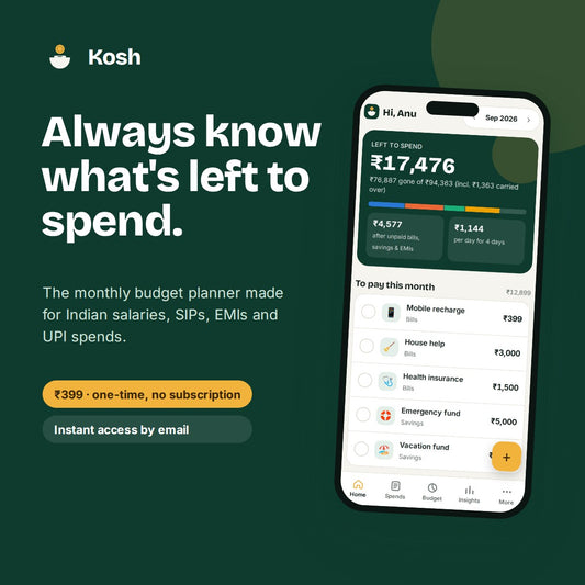 Kosh budget app: always know what's left to spend